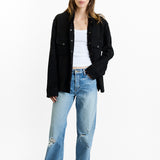 Lamb Suede Button Down Shirt
