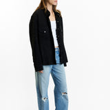 Lamb Suede Button Down Shirt