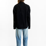Lamb Suede Button Down Shirt
