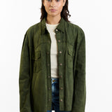 Lamb Suede Button Down Shirt
