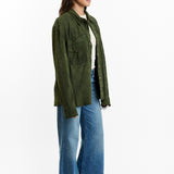 Lamb Suede Button Down Shirt