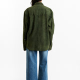 Lamb Suede Button Down Shirt