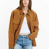 Lamb Suede Button Down Shirt