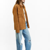 Lamb Suede Button Down Shirt