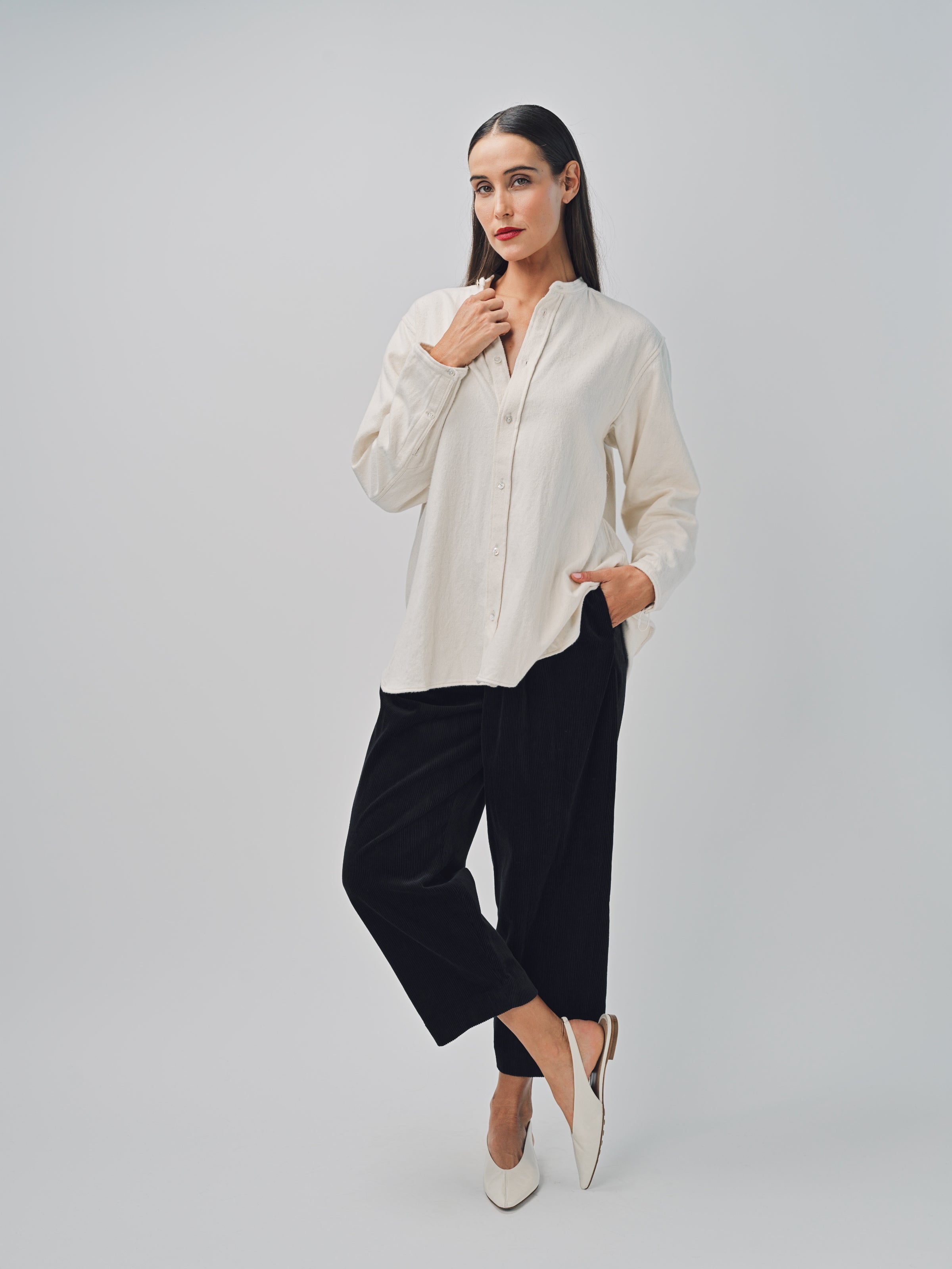 Arts & Science Open Front Night Shirt Natural / 1