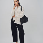 Arts & Science Zipper Laundry Shoulder Bag Black / One Size