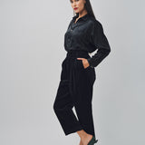 Arts & Science One Tuck Relaxed Pants Black/Navy / 0