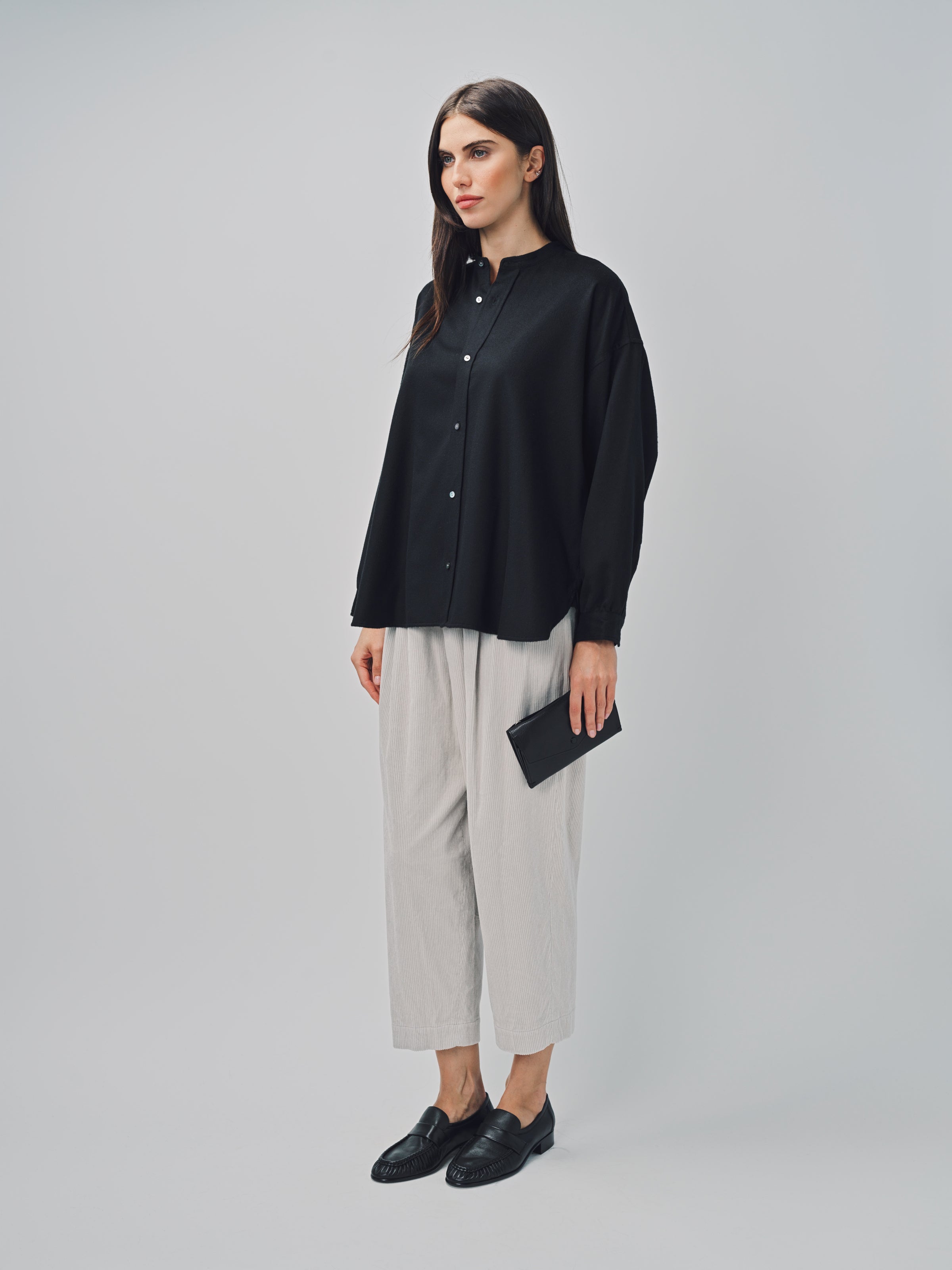 Arts & Science Band Collar Simple Shirt Black / 1