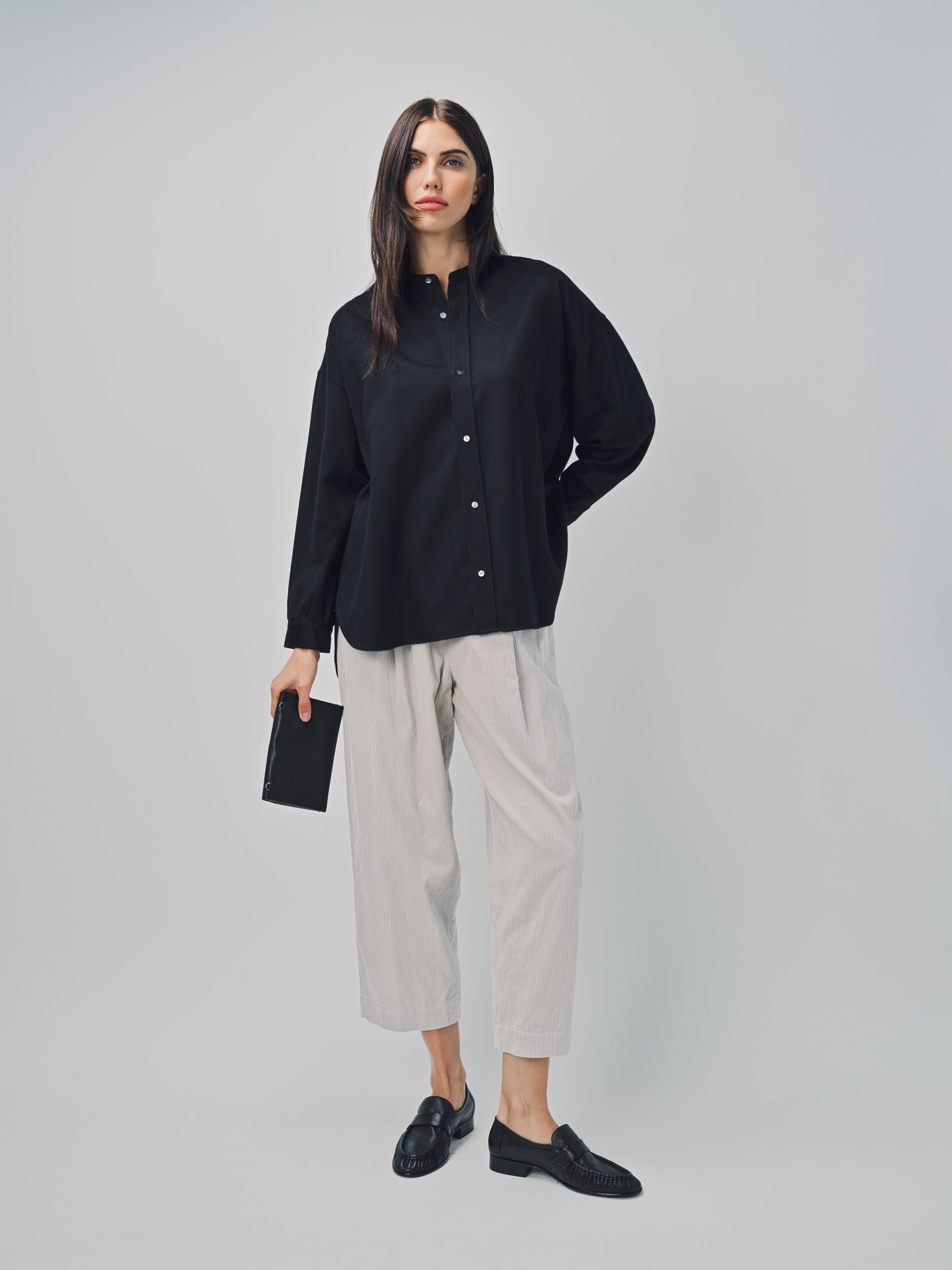 Arts & Science Band Collar Simple Shirt Black / 1