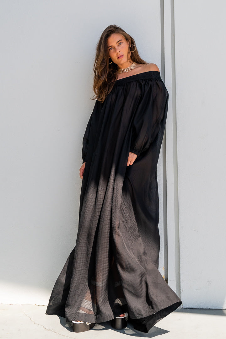 Alaia-Vichy-Blouse-Dress-Black-Amarees