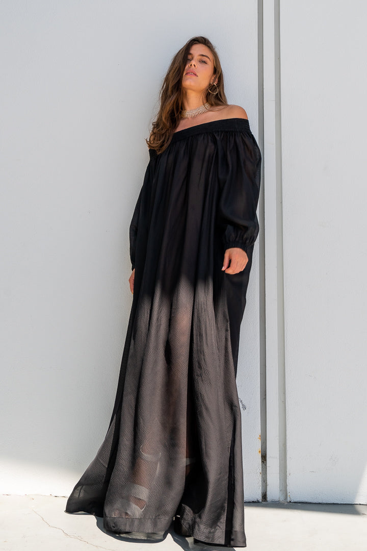 Alaia-Vichy-Blouse-Dress-Black-Amarees