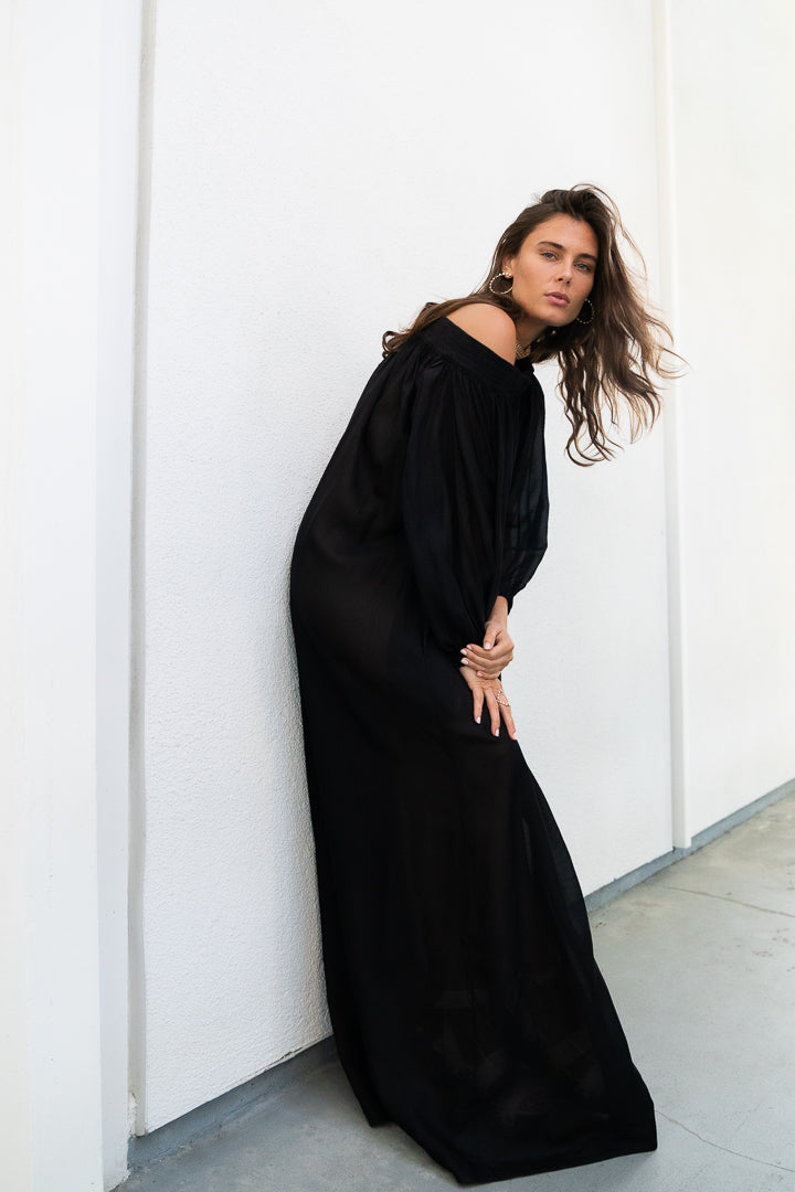 Alaia-Vichy-Blouse-Dress-Black-Amarees
