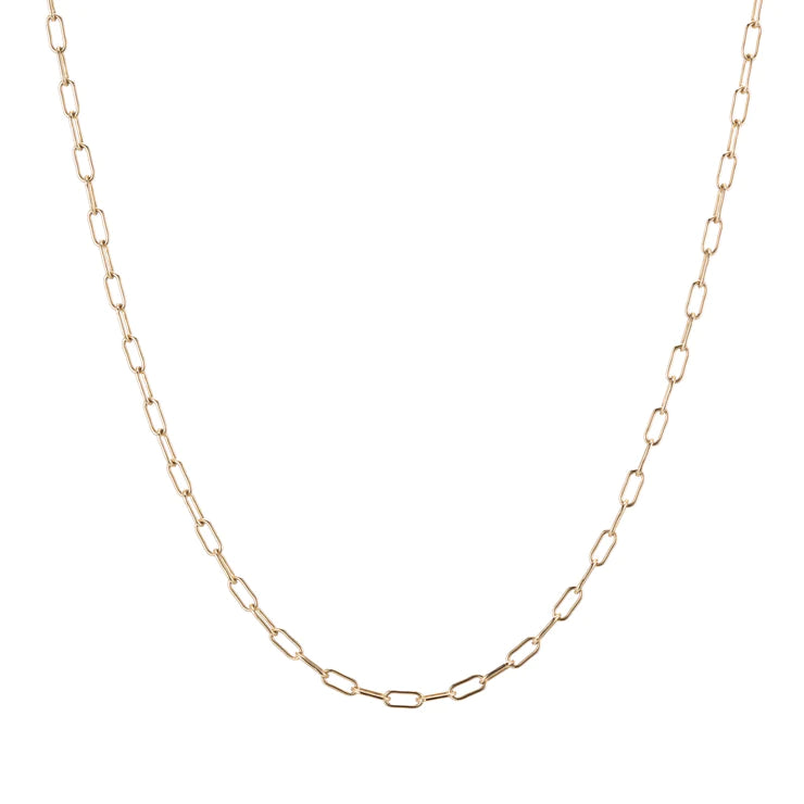 14K Yellow Gold Rounded Paperlink Chain 23"