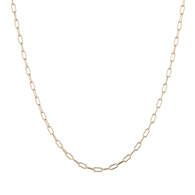 14K Yellow Gold Rounded Paperlink Chain 23"