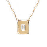 Ali Grace 14k Yellow Gold with Emerald Cut Diamond Nugget Necklace 16"/18"