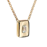 Ali Grace 14k Yellow Gold with Emerald Cut Diamond Nugget Necklace 16"/18"
