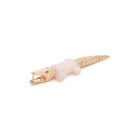18K Yellow Gold Opal Alligator Bite Single Earring