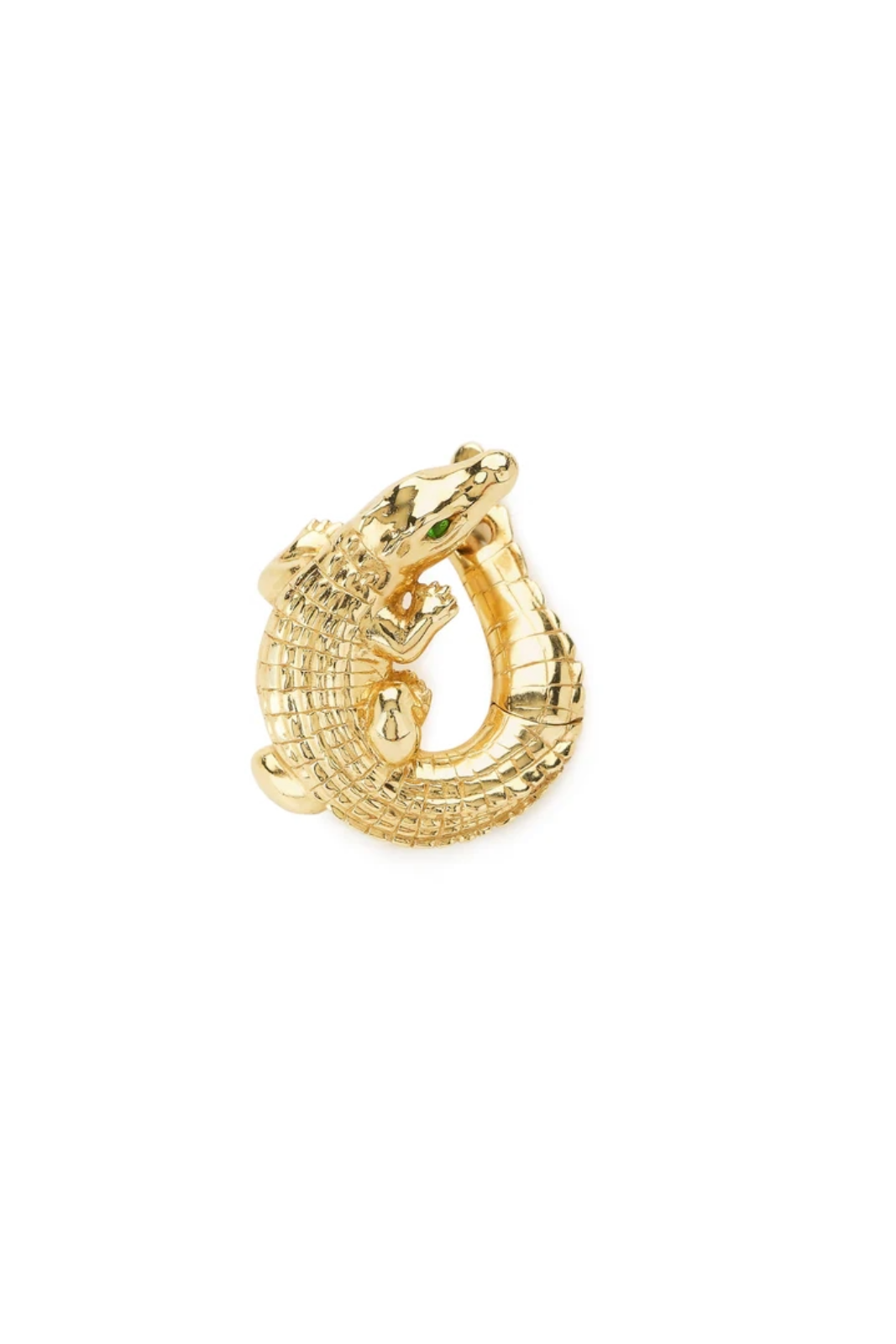 18K Yellow Gold Alligator Twist Single Earring