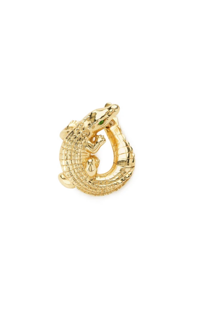 18K Yellow Gold Alligator Twist Single Earring
