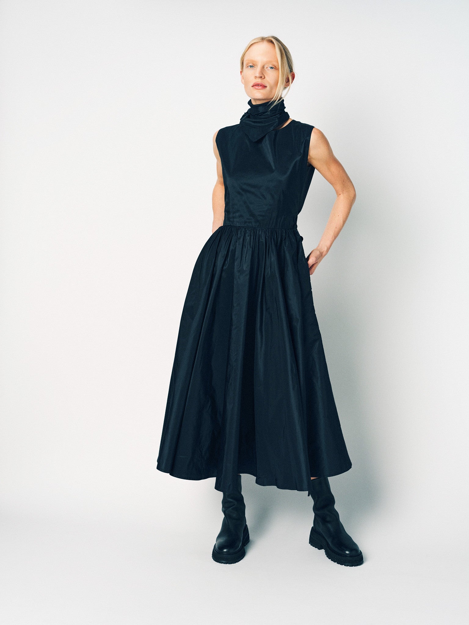 Daniela Gregis Nero Borroncino Stretto SL Dress