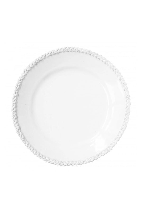 Overhead view of josephine dinner plate on white background, with no model shown.