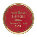 Overhead view of magic pink peppercorn stone on white background, with no model shown.