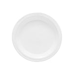 Overhead view of small perles soup plate on white background, with no model shown.