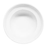 Overhead view of sobre bowl with rim on white background ,with no model shown