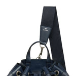 Top view of navy newport shoulder bag on white background with no model shwon.