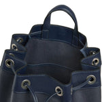 Open top view of navy newport shoulder bag on white background, with no model shown.