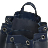 Open top view of navy newport shoulder bag on white background, with no model shown.