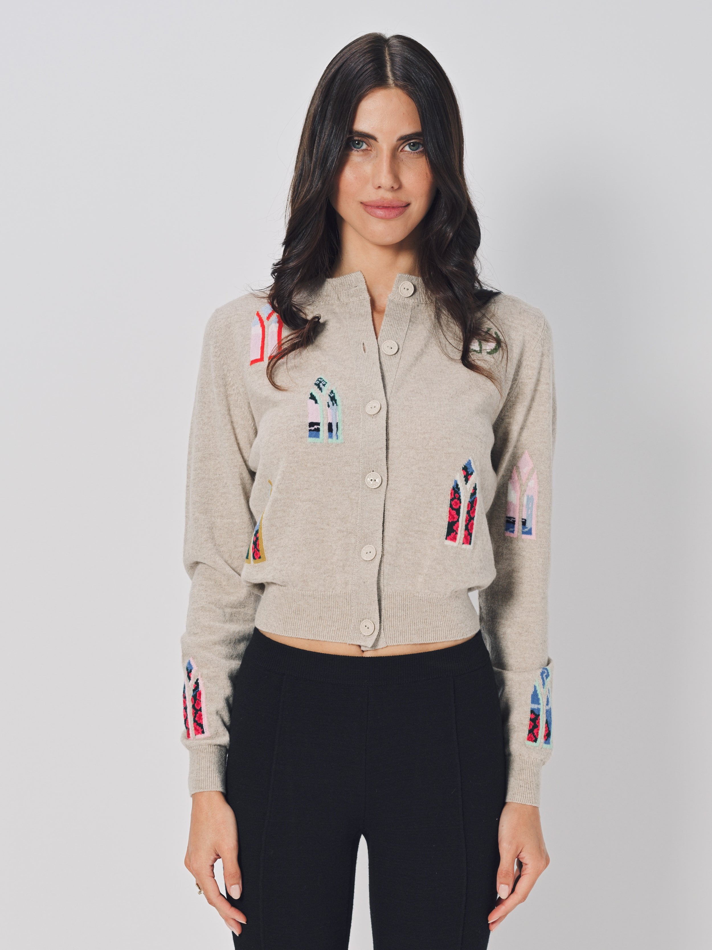 Barrie Windows Landscape Cardigan XS / Multi