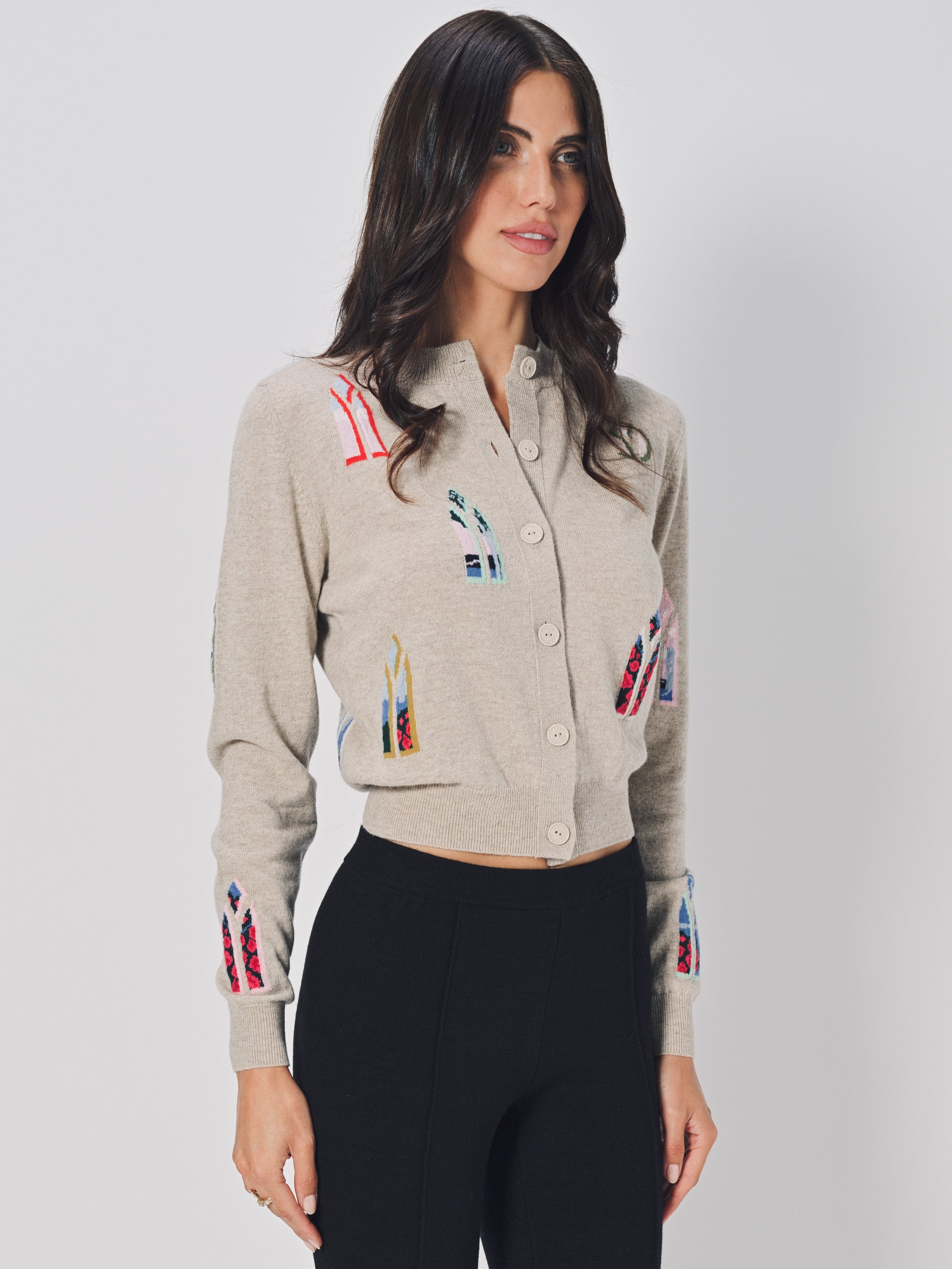 Barrie Windows Landscape Cardigan XS / Multi
