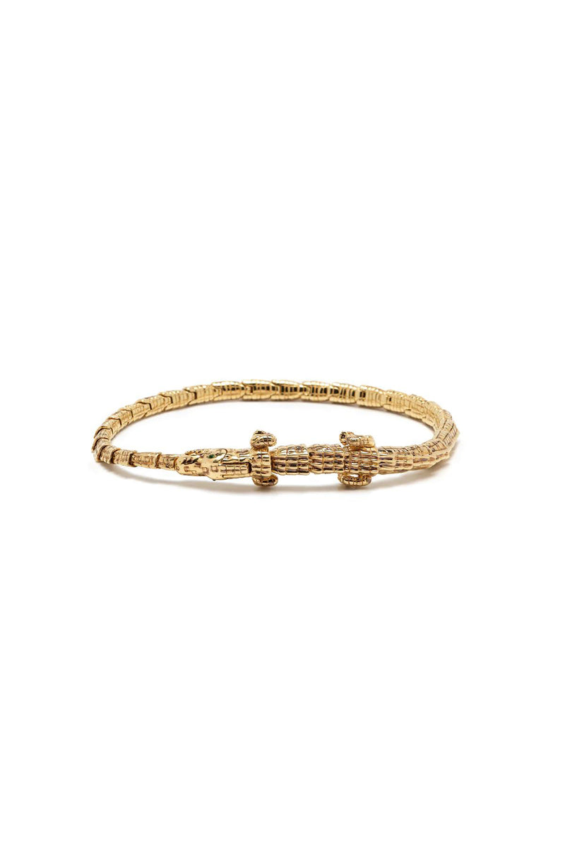 Thin Alligator Wrap Bracelet