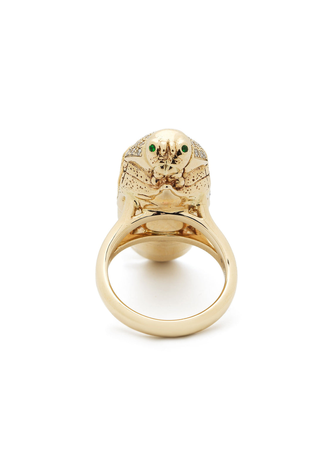 18K Yellow Gold Scarab Pop Art Diamond Ring