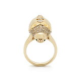 18K Yellow Gold Scarab Pop Art Diamond Ring