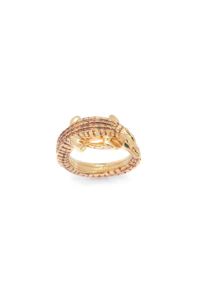 18K Yellow Gold Alligator Pinky Ring