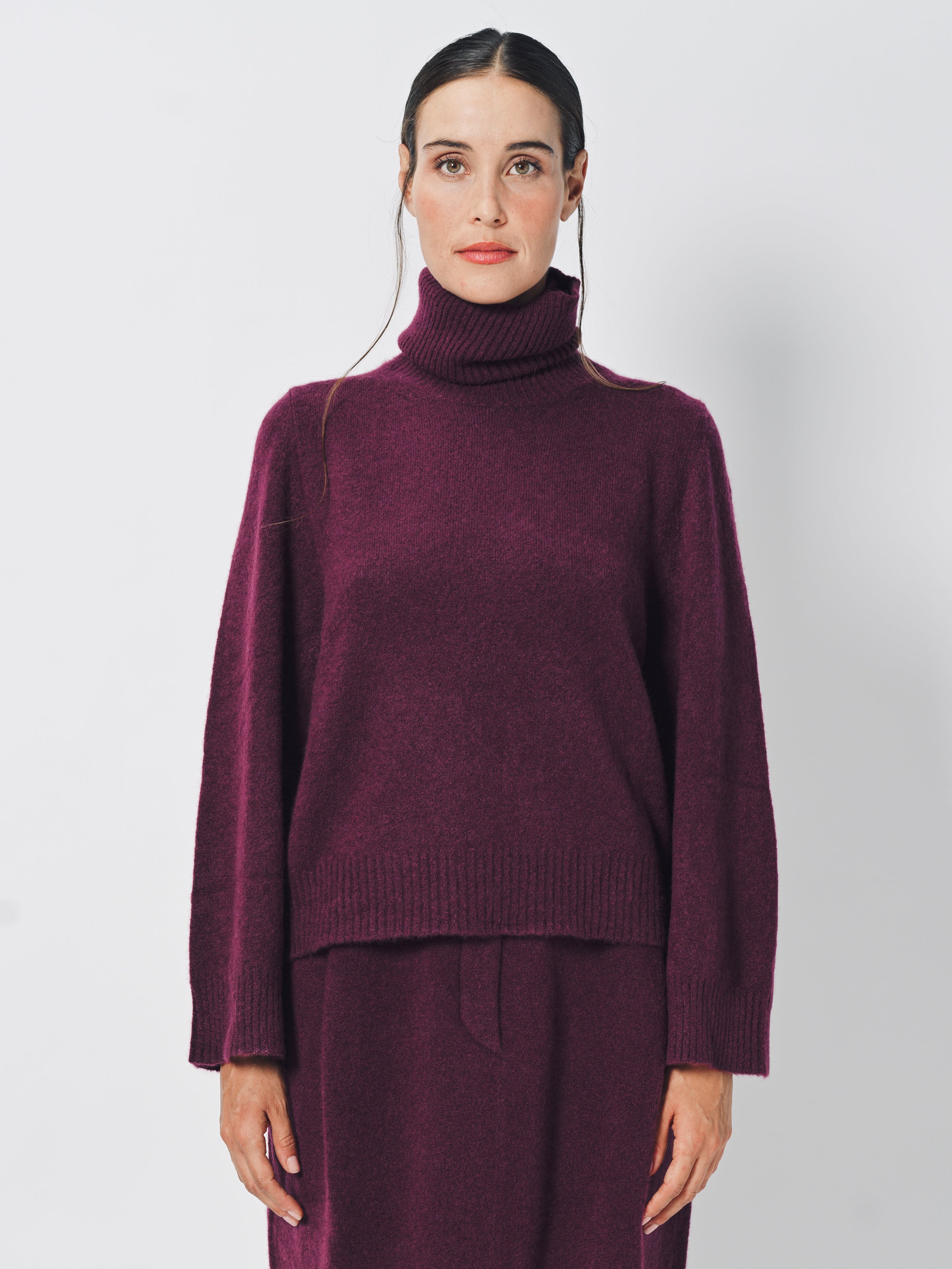 Boboutic Cashmere/Silk Turtleneck Sweater XS / Cherry