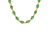 18K Yellow Gold Bezel Set Oval Emerald 15 1/2" Necklace