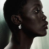 Bibi Van Der Velden 18K White Gold and Diamond Alligator Twist Single Earring (Left)