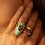 Bibi Van Der Velden Scarab Turquoise Ring with Watermelon Tourmaline