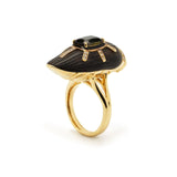 Bibi Van Der Velden Scarab Ebony Ring with Watermelon Tourmaline
