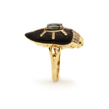 Bibi Van Der Velden Scarab Ebony Ring with Watermelon Tourmaline