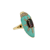 Bibi Van Der Velden Scarab Turquoise Ring with Watermelon Tourmaline
