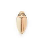18K Rose Gold Mini Scarab Mammoth Stud Mirrored Single Earring