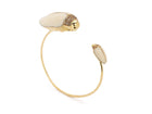 18K Yellow Gold Scarab and Mammoth Bangle Set with Mammoth Tusk and Brown Diamonds