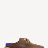 Right side view of marone uerzell sneaker on white background, with no model shown.