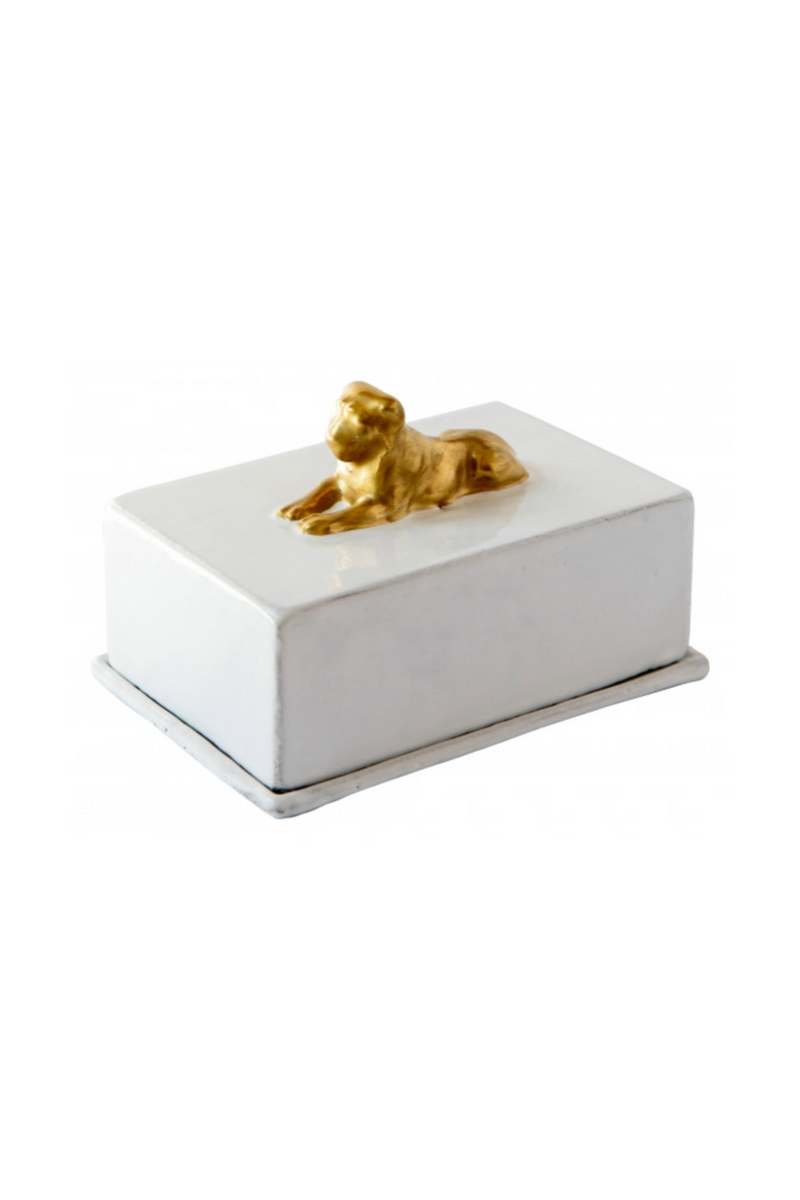 Lion Butter Dish - Gold