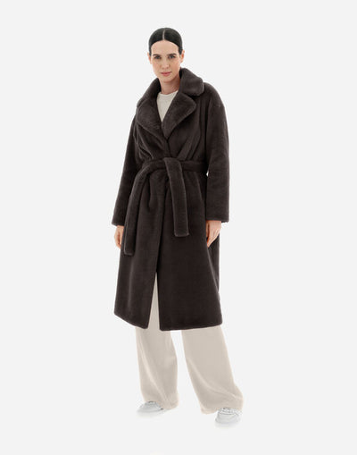 Eco Fur Belted Coat