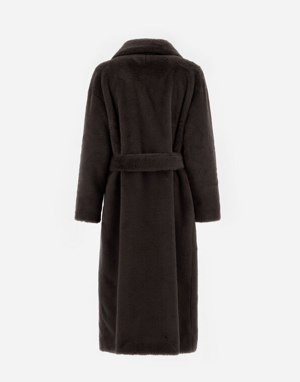Eco Fur Belted Coat